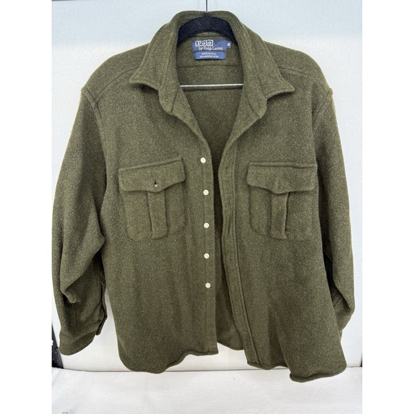 Polo Ralph Lauren Other - Vintage Polo Ralph Lauren Men's Made In USA Olive Military Overshirt XL‎ Cotton
